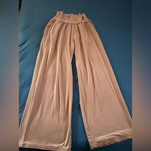 Wide Leg High Waist Women's Pants in pink